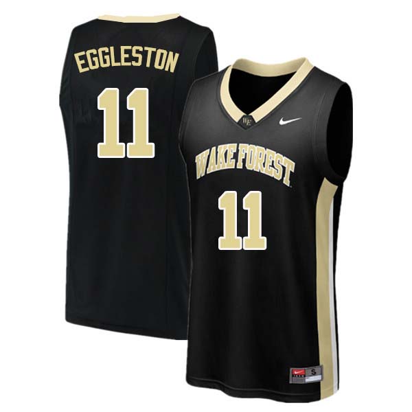 Men #11 Melo Eggleston Wake Forest Demon Deacons College Basketball Jerseys Sale-Black